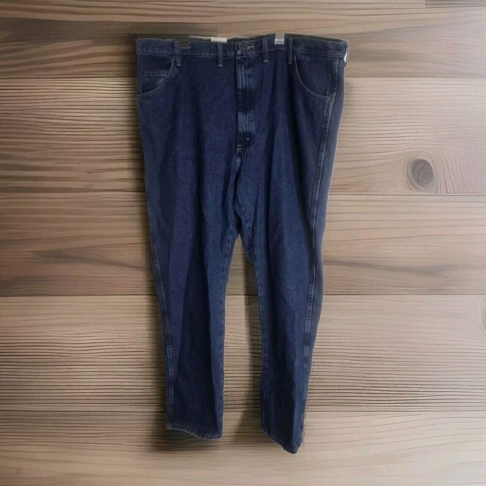 Blue Ridge Wrangler Jeans Men 48X32 Straight Leg Regular Fit Dark Wash NEW